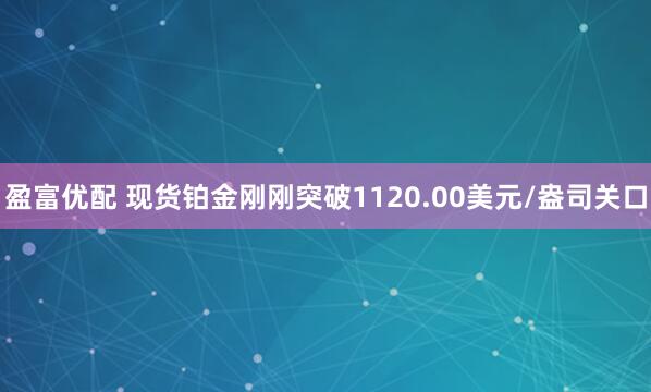 盈富优配 现货铂金刚刚突破1120.00美元/盎司关口