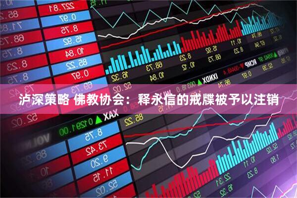 泸深策略 佛教协会：释永信的戒牒被予以注销